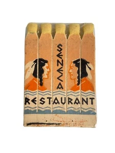 SENECA RESTAURANT Libro di fiammiferi nativi indiani SOLO CARATTERISTICHE #50 - Foto 1 di 2