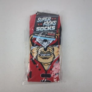 Pro Wrestling Tees Super Kicks Socks Cotton Blend One Size Road Warriors WWE WWF - Picture 1 of 5