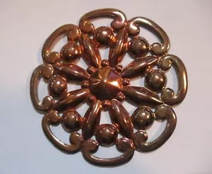 Estampado de medallón de 3 1/4" revestido/recubierto de cobre, componente, borde de muebles - Imagen 1 de 6