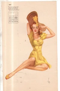 1942 Vargas Original Calendario Página Puede Redhead - Picture 1 of 1
