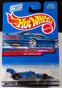 2000 Hot Wheels #017 Mad Maniax Series 1/4 500 Mad Racer F1 Indy Car Blue GY-7sp - Picture 1 of 2