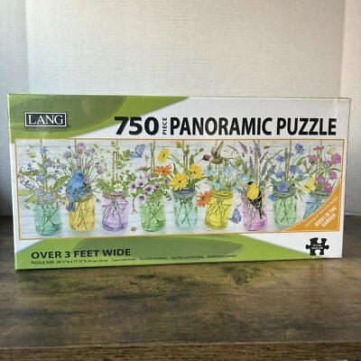 Rompecabezas panorámico raro de hierbas con pájaros 750 piezas de Jane Shasky nuevo LANG Foto 1 de 4