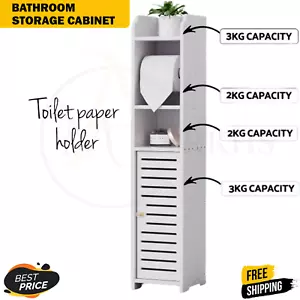 Artiss Bathroom Cabinet Toilet Roll Holder Tissue 3 Tier Floor Organizer Cabinet - Picture 1 of 9