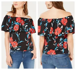 BAR III SEXY OFF THE SHOULDER FLORAL PRINT TOP BLOUSE Sz M NWT $ 60 - Picture 1 of 1