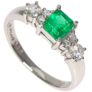 TASAKI Ring Emerald Diamond Platinum PT900 - Picture 1 of 12