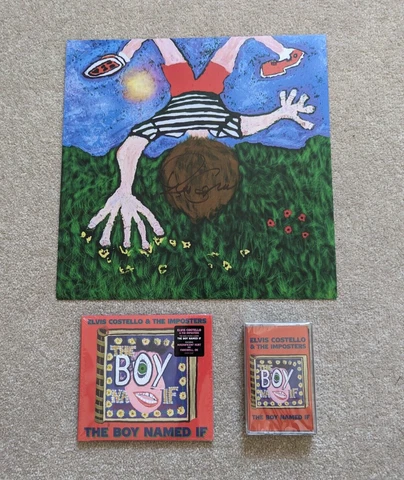 Elvis Costello 'The Boy Named If' CD, Cassette & 12'' Hand Signed Print 1/100 Cover