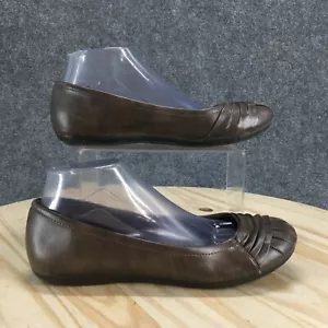 American Eagle Shoes Womens 8.5 Ballet Flats Brown Faux Leather Slip On Comfort - Picture 1 of 16