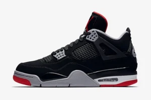 Nike Air Jordan 4 Retro OG 2019 talla 9 Bred negro rojo gris cemento IV 308497-060 - Imagen 1 de 6