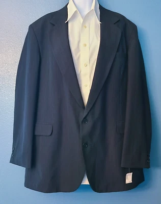 Blazer Haggar Azul Marino Rayas Para Hombre 46S Abrigo Deportivo de Lana Forrado 2 Botones Nuevo con Etiquetas Foto 1 de 4