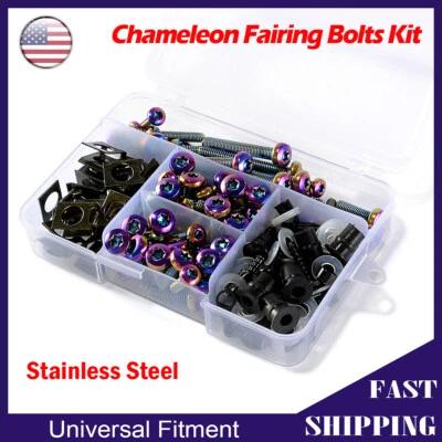 Chameleon Stainless Steel Complete Fairing Bolts Kit Screws Nut For Suzuki Honda - Image 1 of 4