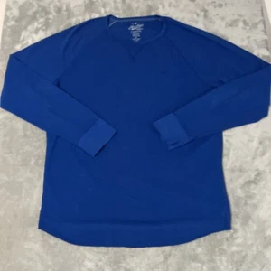 American Eagle Mens XL Thermal Knit Shirt - Blue - Classic Fit 100% Cotton - Picture 1 of 7