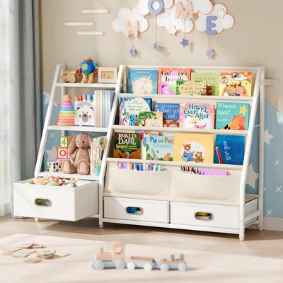 Estantería para niños y almacenamiento de juguetes - Estantería para libros de 3 niveles para niños pequeños para habitaciones infantiles, niños Foto 1 de 4