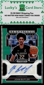 2022 Prizm Draft Picks #SS-JBU John Butler Sensational Signatures Green Auto - Picture 1 of 2