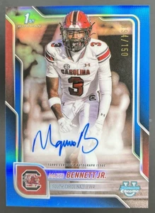 2025 Bowman Chrome U Mazeo Bennett Jr. 1st Auto Blue /150 South Carolina - Bild 1 von 2