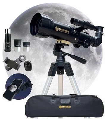 Spectrum 70mm Short Tube f/5.7 Telescope Kit with Altaz Tripod & Accessories NEW - Image 1 of 4