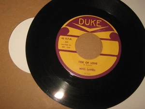 ROCK S ROLL RHYTHM BLUES  45 RPM RECORD TIDE OF LOVE MISS LAVELL DUKE - Imagen 1 de 1