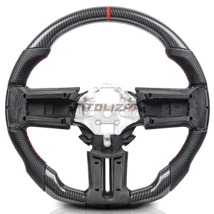 🌟Hydro Dip Carbon Fiber Steering Wheel For Ford Mustang GT Shelby GT500 2010-14 - Picture 1 of 9