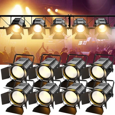200W COB Par Light Warm & Cold White Spotlights with Barn Door DJ Stage Lighting - Image 1 of 4