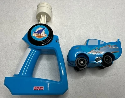 GEOTRAX TRAIN CAR & REMOTE Disney Dinoco Blue Lightning McQueen -READ - Image 1 of 4