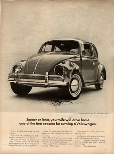Volkswagen Beetle VW Bug Poster - VW Advertising Mid Century Wall Art 11x14” - Picture 1 of 1