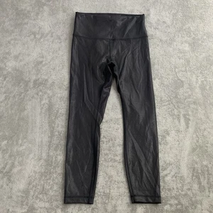 "Leggings Lululemon Mujer 8 Wunder Train Lámina Radiada Negros Atletismo 23"" Gimnasio" - Imagen 1 de 14