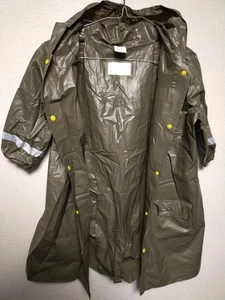 Brown PVC plastic raincoat kids hooded jacket rainjacket - Picture 1 of 19