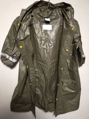 Impermeable de plástico PVC marrón niños chaqueta con capucha impermeable Foto 1 de 4