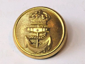 Original WW2 Royal Navy KC Gilt Hollow Back Button 23 mm Firmin #2 - Foto 1 di 2