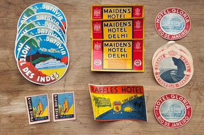 Винтажные багажные этикетки отелей из кругосветного тура в 1930-х годах - Изображение 1 из 4