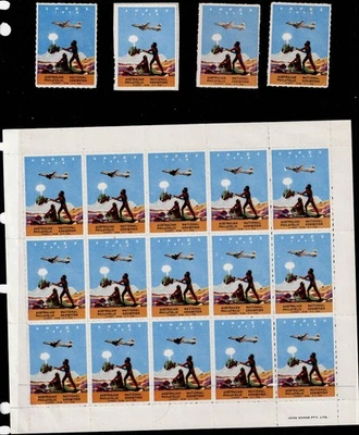 4 Australia Anpex 1958 Cinderella stamps & 1 Sheetlet, mainly Mint Never Hing(N) - Image 1 of 3