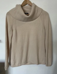 Lord And Taylor cremefarbener Pullover Wasserfallausschnitt 100 % Kaschmir Größe Small  - Bild 1 von 7
