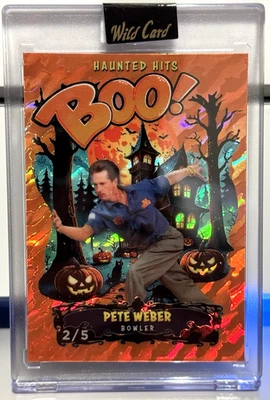 Pete Weber 2025 Wild Card Haunted Hits ¡BOO! Brillo naranja #/5 Foto 1 de 2