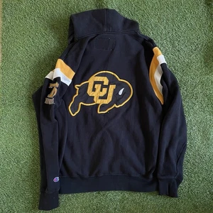 Vintage Champion Colorado Buffaloes Hoodie Black Mens Sz M Oversized Jumper - Picture 1 of 9