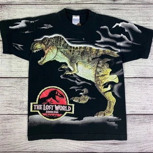 Camiseta De Colección 1997 Parque Jurásico El Mundo Perdido Logo Grande Talla JUVENTUD Grande - Imagen 1 de 6