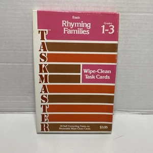 Basic Rhyming Families Wipe Clean Task Cards  Grade 1-3 24 Cards Like New - Imagen 1 de 10