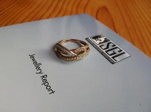 Half Carat Diamond Three Tone 9k Gold Ring - Picture 1 of 7