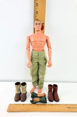 Vtg 1996 Hasbro GI Joe 1/6 Scale 12" Figure w/Green Pants, 2 pr Boots & Gloves - Image 1 of 4