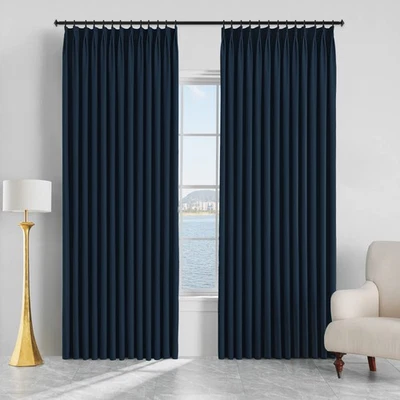 Blackout Pinch Pleat Curtain, Thermal Insulated Room Darkening Drape, Polyest... - Image 1 of 4