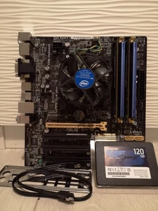Mobo Win 11 bundle: ASUS Q87M-E Matx, i5 4570 / cooler, 12Gb DDR3 & Win11 SSD - Picture 1 of 6