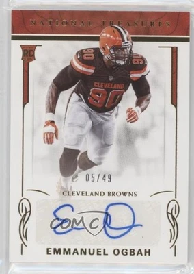 2016 Panini National Treasures Signatures Gold /49 Emmanuel Ogbah Rookie Auto RC - Image 1 of 2