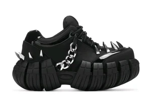 KOI Deathbrand Jynx Spike & Chain Plateau Profil Turnschuhe schwarz neu im Karton Herren UK 11 - Bild 1 von 23