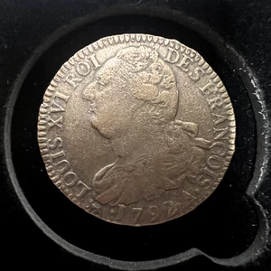 France : Revolutionary-Era (King Louis XVI) -- Bronze 2 sols -- 1792 CE -- 36mm - Picture 1 of 5