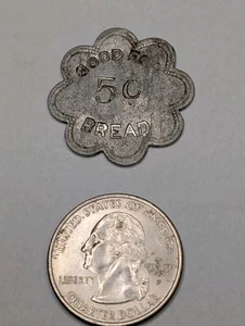 F.G. 5¢ Good For BREAD Aluminum Token ~ Maverick - Picture 1 of 2