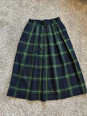 FALDA De Colección Lord & Taylor Talla 10 Midi Tartán Cuadros 100% Lana Plisada Academia F25 Foto 1 de 4