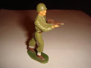 FIGURINE STARLUX MILITAIRE AMÉRICAIN UNI OBUS MARRON A 2 MAINS - Picture 1 of 1