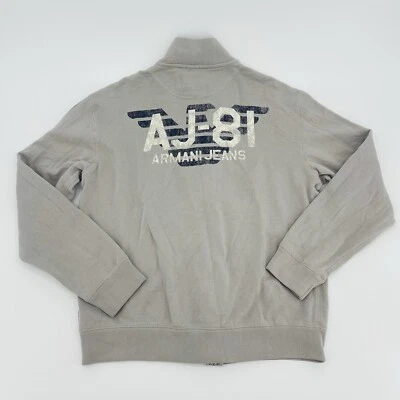 Suéter Armani Jeans con Cremallera Para Hombre Extra Grande Gris Estampado AJ 81 Informal Foto 1 de 4