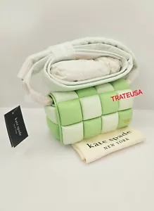 Kate Spade New York Boxxy 3D Color Block E/W Leather Crossbody Green $498 Packed - Picture 1 of 24