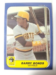 1986 Fleer Update Barry Bonds RC card #U-14