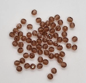 24pc Swarovski Crystal Colorado Topaz 3mm Faceted Round 5000 Beads; Brown - Picture 1 of 2