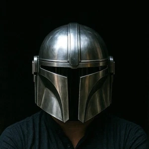 Mandalorianer Helm Replik Authentic Steel Cosplay Helm Star Wars Beskar - Bild 1 von 3